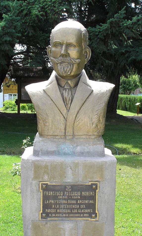 Busto de Francisco Moreno na região do glaciar Perito Moreno, região de El Calafate, no sul da Argentina